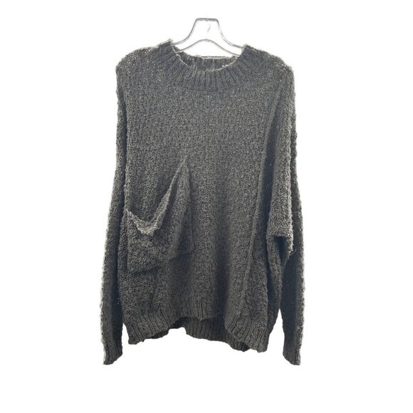 She + Sky Womens Crew Neck Loose Knit Sweater Gray One Size Fits All - Picture 1 of 9